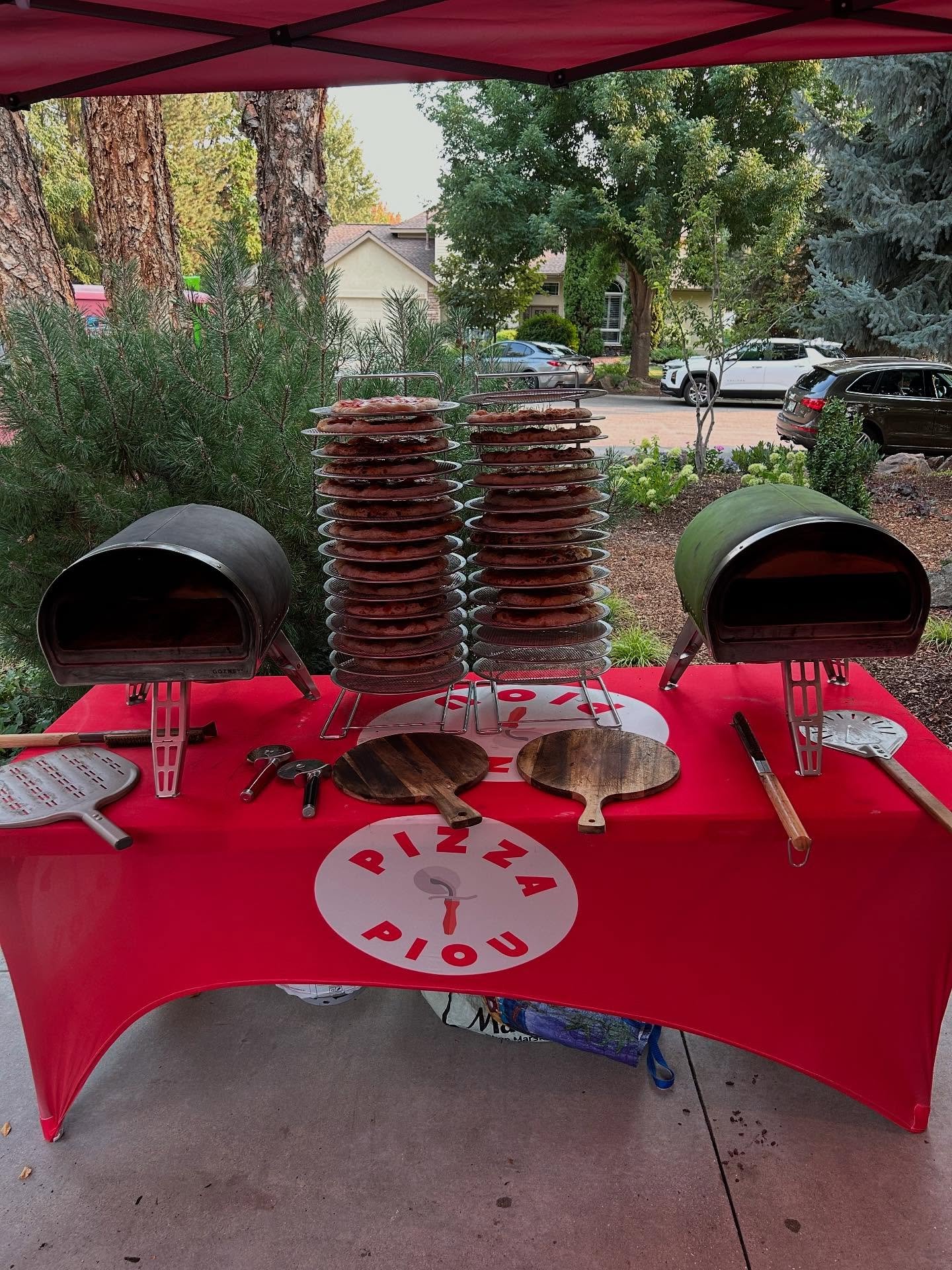 Pepperoni pizza on buffalo plaid